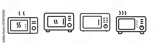 Modern office microwave kitchen appliance vector icon