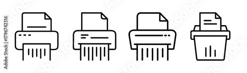 Scalable vector illustration of a paper shredder icon for document destruction
