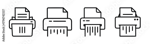 Vector illustration of a scalable paper shredder icon for documents