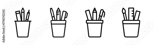 Modern vector pen holder illustration scalable for design projects