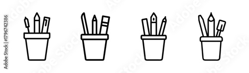 Clean pen holder vector illustration icon for design projects