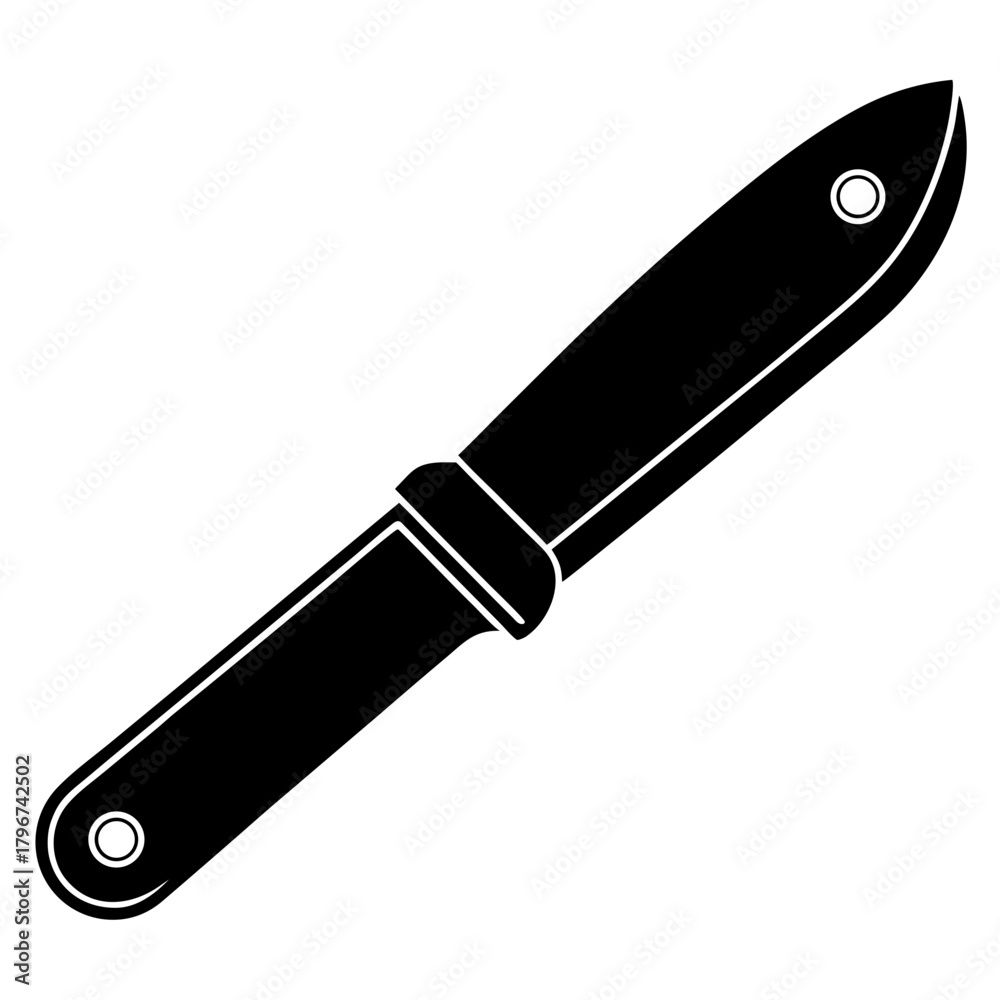 Obraz premium Illustration of a throwing knife with holes on ends on transparent background
