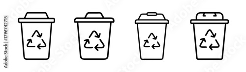 Vector icon illustration of a recycling bin for sustainable living