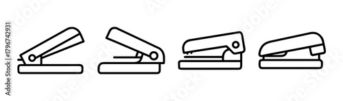 Vector illustration of a classic silver stapler office tool