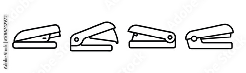 Classic silver stapler vector illustration office stationery icon