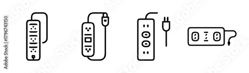 Surge protector vector icon for electrical safety and power protection