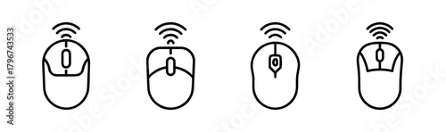 Wireless computer mouse vector graphic icon for digital devices