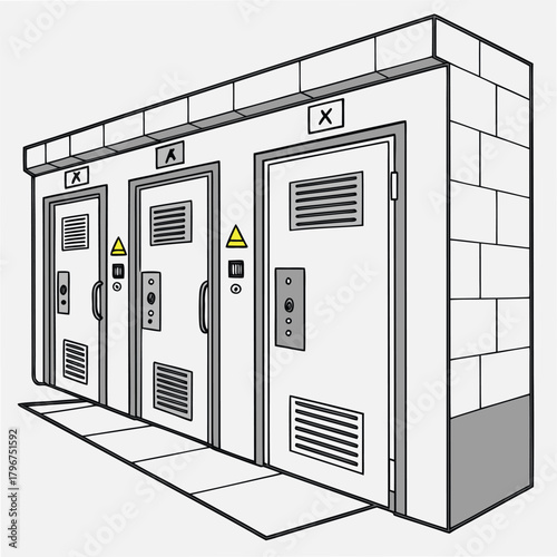 Adobe Illustrator Artwork: A vector-hardened room provides refuge during natural disasters or criminal activity