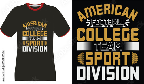 American College Football Team Sport Division T-Shirt Design