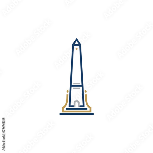 2D icon of Buenos Aires featuring a simplified Obelisco