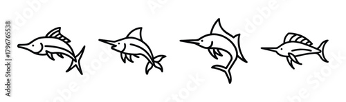 Sleek sailfish vector illustration scalable marine life icon