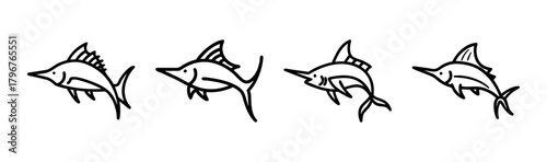 Dynamic sailfish vector illustration graceful ocean marine life