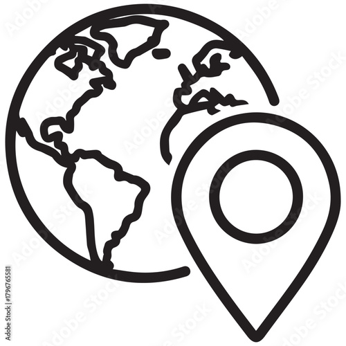 Global Location Icon A Symbol of Worldwide Connectivity and Navigation.