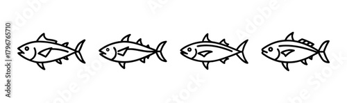Stylized vector illustration of a skipjack tuna fish