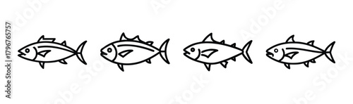 Vector illustration of a skipjack tuna fish silhouette