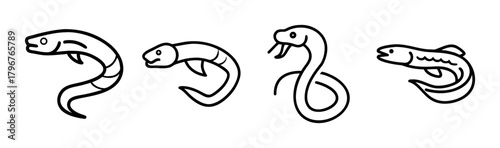 Vector illustration of a detailed snake head with scales and sharp teeth