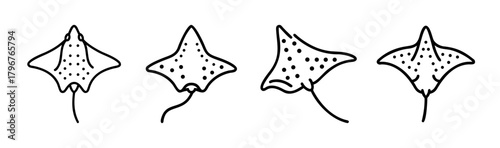Spotted eagle ray vector illustration for aquatic themes