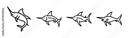 Stylized swordfish illustration vector graphic art