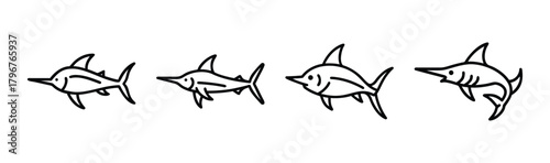 Vector illustration of a swordfish icon for marine and sport themes