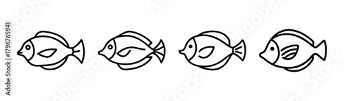 Scalable vector illustration of a surgeonfish tang aquatic animal