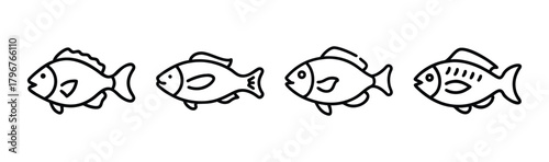 Clean vector illustration of a stylized tilapia fish icon