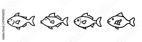 Vector illustration of a detailed triggerfish underwater scene