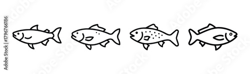 Vector illustration of a speckled trout fish icon for fishing and nature themes