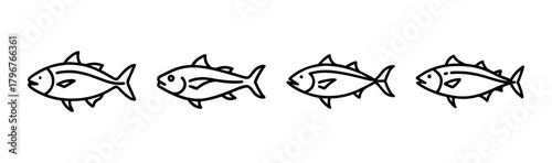 Yellowtail fish vector illustration scalable icon for web and print