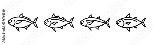 Vector illustration of a yellowfin tuna fish
