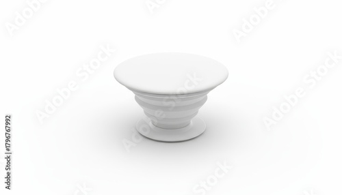 White pop socket phone grip on a clean white background