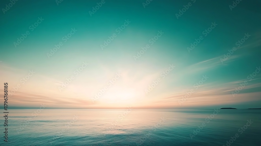 Fototapeta premium Soft gradient blend of sky blue and pink tones illuminated with gentle light rays