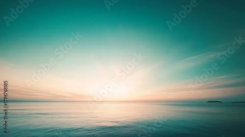 Soft gradient blend of sky blue and pink tones illuminated with gentle light rays