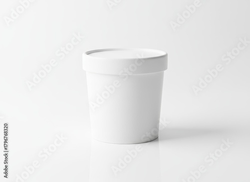 Wallpaper Mural White ice cream pint container mockup with blank design Torontodigital.ca