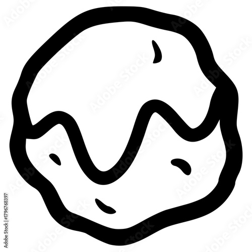 doodle meatball illustration hand drawn outline vector