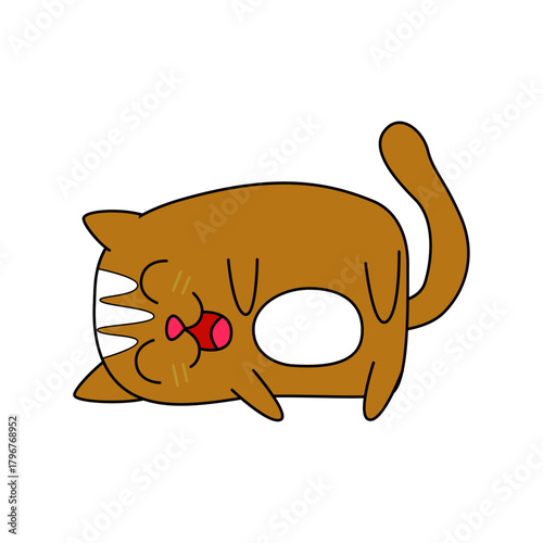 Cartoon Flat Cat Illustration Fun Character for Creative Designs and Children's Media
