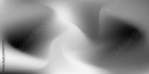 Silver background with metal mirror texture. Chrome gradient surface with simple abstract light ball. vector ilustration