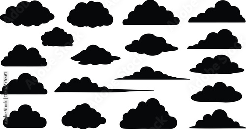 Cloud shapes collection. Cloud set vector.