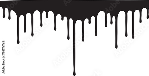 Liquid drip. Black liquid dripping downwards, a vector illustration of a spilled substance