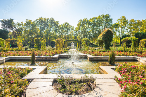 Rosaleda, the rose garden located in Retiro Park in Madrid, Spain