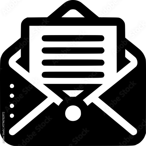 Unveiling the Message: A clear-cut illustration reveals an open envelope with a letter. Revealing the importance of communication in its purest form.