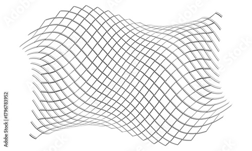 The texture of the metal mesh on a white background. Torn steel, metal mesh with holes. fence