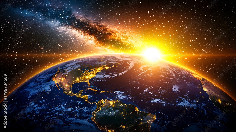 Fototapeta premium Bright eco atmosphere with subtle sunbeam highlighting mini earth under soft tone