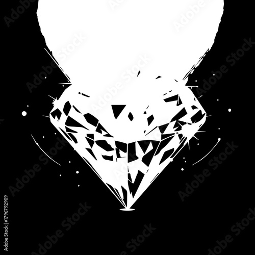 Abstract Heart Shape Made of Geometric Fragments.