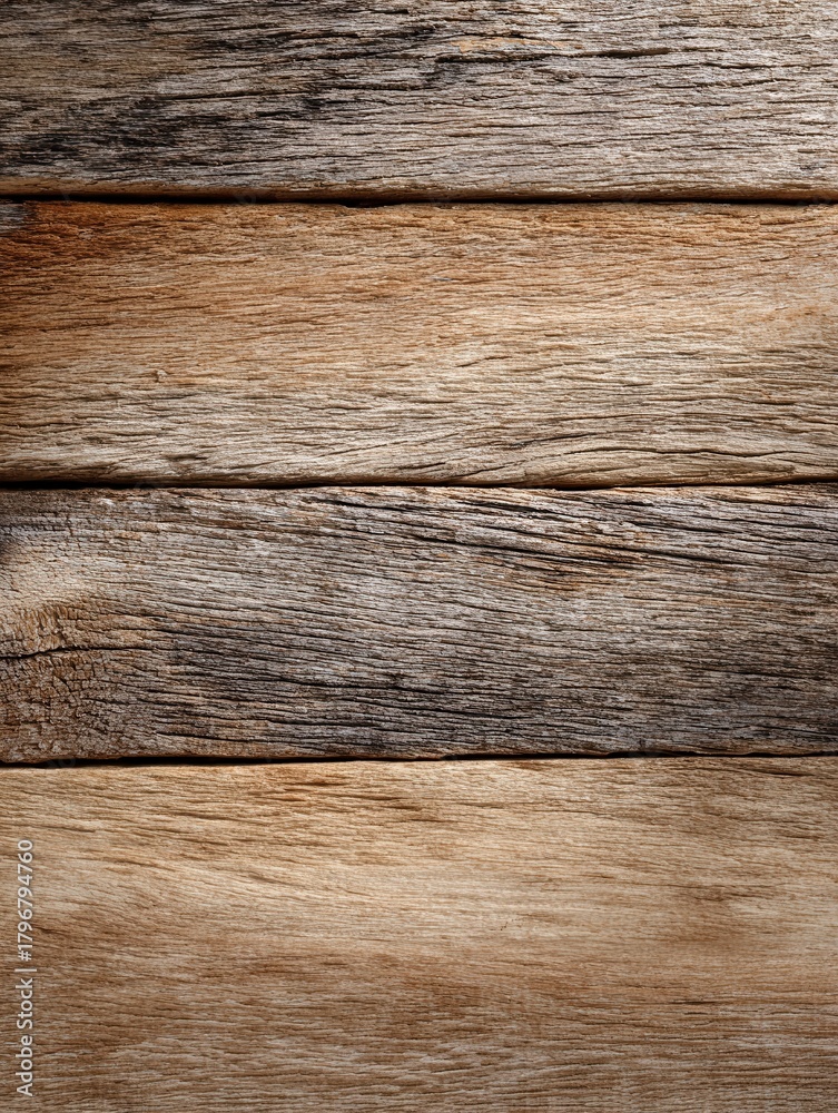 Fototapeta premium Close-up of rustic wooden planks with natural textures and colors, ideal for backgrounds, design projects, or presentations.
