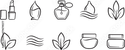 Set of cosmetic icons in vector format