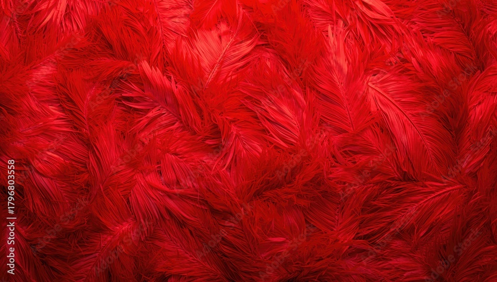 Obraz premium Red rooster feathers, vibrant texture for creative backgrounds