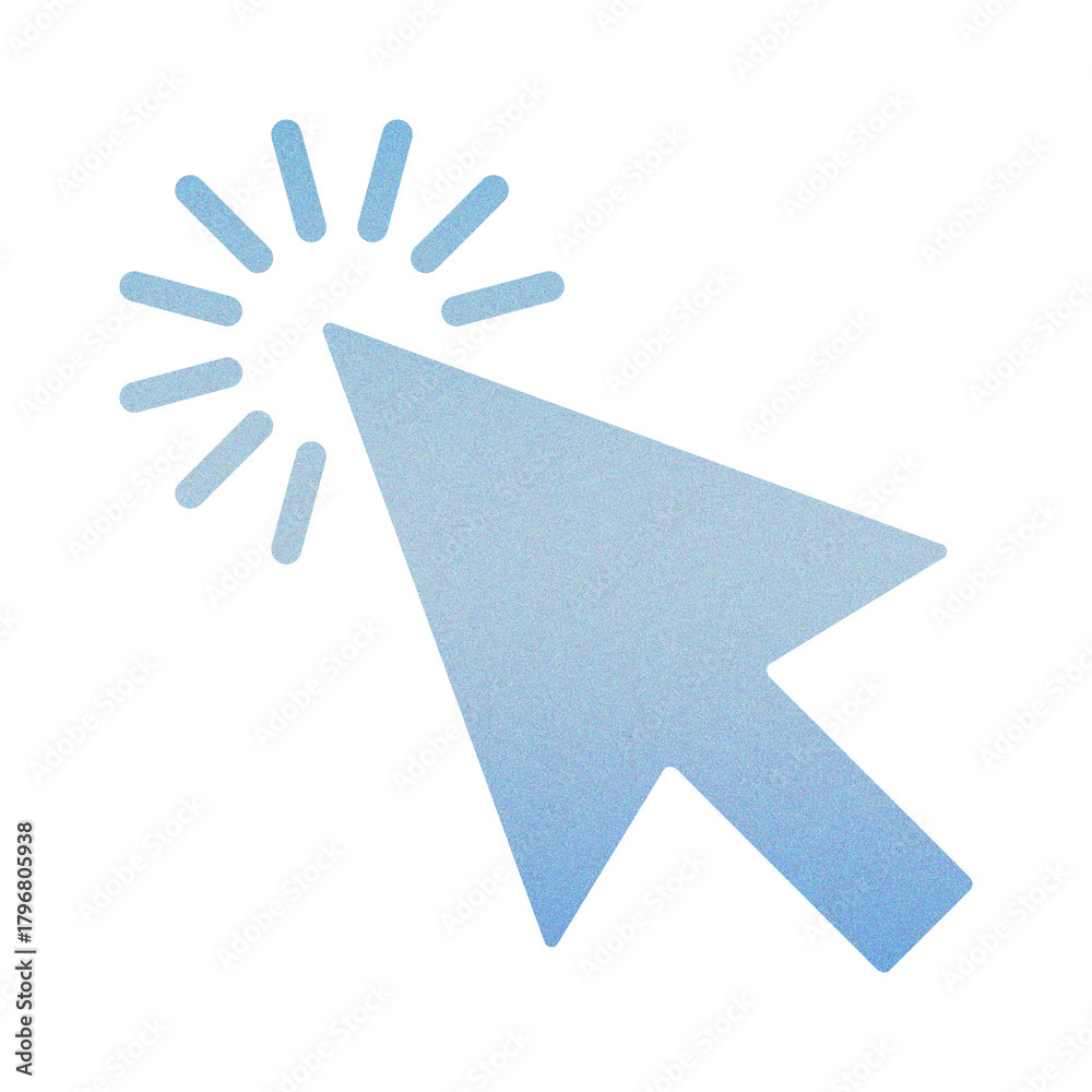 Obraz premium Grainy Gradient Cursor Click Icon Design. Textured Digital Interaction Mouse Pointer 