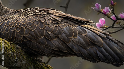 Natural daylight enhancing softness of feathers and blooming floral details