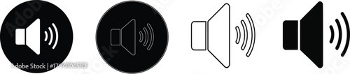 Sound volume icons collection audio speaker symbol minimal design style
