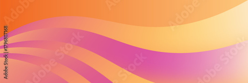 Vibrant pink orange abstract gradient background. Colorful fluid wave backdrop with smooth curves. Modern dynamic vector for presentation, banner, or poster.